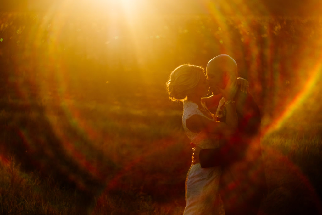 Sun flare Napa Valley Wedding