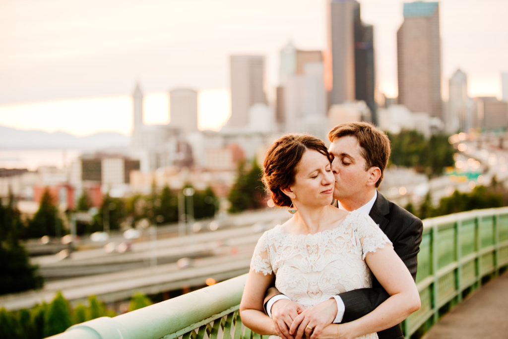 Fare Start Wedding with View of Downtown Seattle